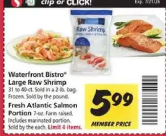 Safeway Waterfront Bistro Large Raw Shrimp offer
