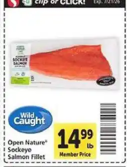 Safeway OPEN NATURE SOCKEYE SALMON FILLET offer