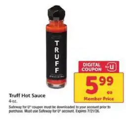 Safeway TRUFF Hot Sauce offer