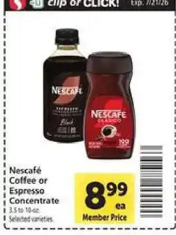 Safeway Nescafé Coffee or Espresso Concentrate offer