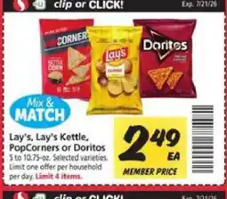 Safeway Lay's, Lay's Kettle, PopCorners or Doritos offer