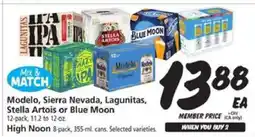 Safeway Modelo, Sierra Nevada, Lagunitas, Stella Artois or Blue Moon offer