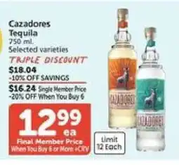 Albertsons Cazadores Tequila offer