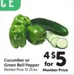 Safeway Cucumber or Green Bell Pepper offer