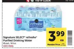 Safeway Signature Select Refreshe Purified Drinking Water offer