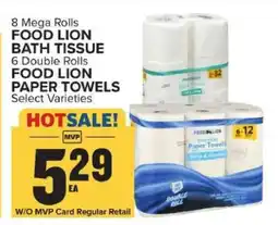 Food Lion FOOD LION BATH TISSUE / FOOD LION PAPER TOWELS offer