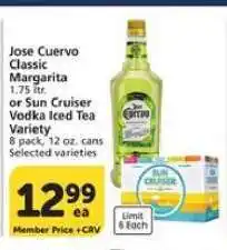 Albertsons Jose Cuervo Classic Margarita or Sun Cruiser Vodka Iced Tea Variety offer