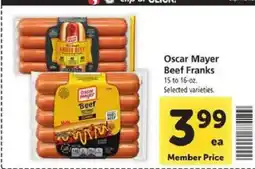 Safeway Oscar Mayer Beef Franks offer