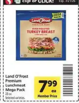 Safeway Land O'Frost Premium Lunchmeat Mega Pack offer