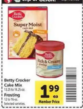 Safeway Betty Crocker Cake Mix & Frosting offer