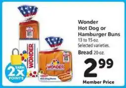 Safeway Wonder Hot Dog or Hamburger Buns offer
