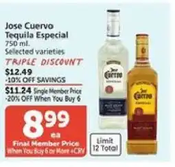 Albertsons Jose Cuervo Tequila Especial offer