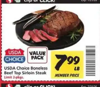 Safeway USDA Choice Boneless Beef Top Sirloin Steak offer