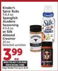 Albertsons Kinder's Spice Rubs or Silk Almond Creamer offer