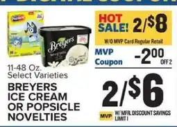 Food Lion BREYERS ICE CREAM OR POPSICLE NOVELTIES offer