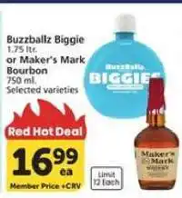 Albertsons Buzzballz Biggie or Maker's Mark Bourbon offer