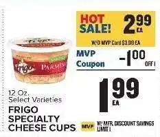 Food Lion FRIGO SPECIALTY CHEESE CUPS offer