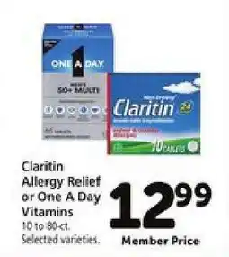 Safeway Claritin Allergy Relief or One A Day Vitamins offer
