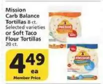 Albertsons Mission Carb Balance Tortillas offer