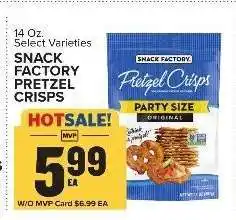 Food Lion Snack Factory Pretzel Crisps offer