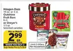 Albertsons Häagen-Dazs, Outshine Fruit Bars, Dreyer’s offer