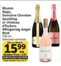 Albertsons Mumm Napa, Domaine Chandon Sparkling or Château d'Esclans Whispering Angel Rosé offer