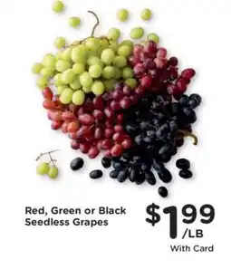 Kroger Red, Green or Black Seedless Grapes offer