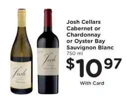 Kroger Josh Cellars Cabernet or Chardonnay or Oyster Bay Sauvignon Blanc offer