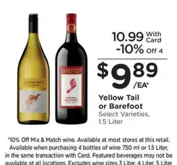 Kroger Yellow Tail or Barefoot offer