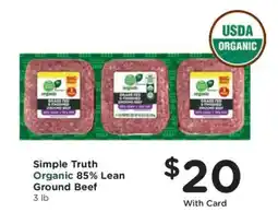 Kroger Simple Truth Organic 85% Lean Ground Beef offer