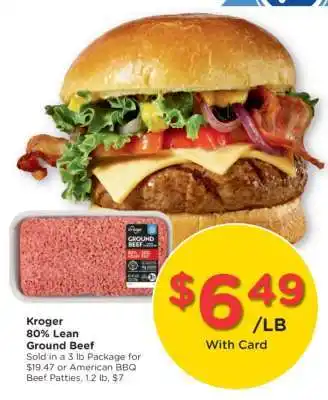 Kroger Kroger 80% Lean Ground Beef offer
