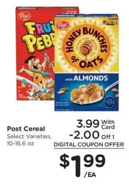 Kroger Post Cereal offer