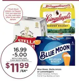 Kroger Blue Moon, Stella Artois or Leinenkugel's offer