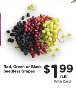 Pick'n Save Red, Green or Black Seedless Grapes offer