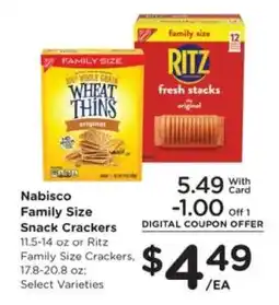 Pick'n Save Nabisco Family Size Snack Crackers offer