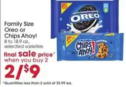 Giant Eagle Family Size Oreo or Chips Ahoy! offer