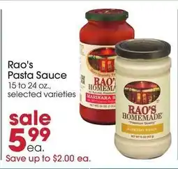 Giant Eagle Rao's Pasta Sauce offer