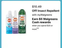 Walgreens Off! Insect Repellent offer