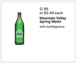 Walgreens Mountain Valley Spring Water offer