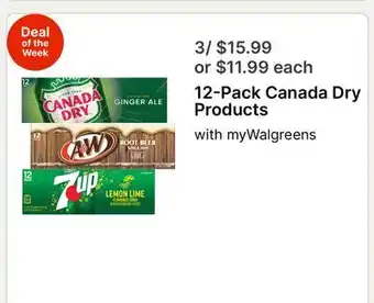 Walgreens 12-Pack Canada Dry Products offer