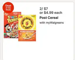 Walgreens Post Cereal offer