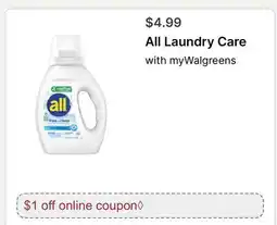 Walgreens All Laundry Care offer