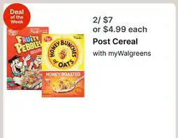 Walgreens Post Cereal offer