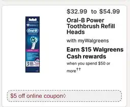 Walgreens Oral-B Power Toothbrush Refill Heads offer