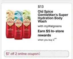 Walgreens Old Spice GentleMan's Super Hydration Body Wash offer