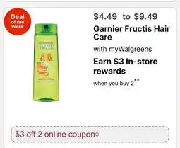 Walgreens Garnier Fructis Hair Care offer