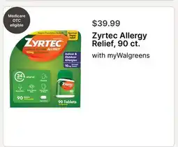 Walgreens Zyrtec Allergy Relief offer