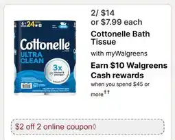 Walgreens Cottonelle Bath Tissue offer