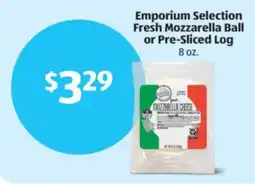 Aldi Emporium Selection Fresh Mozzarella Ball or Pre-Sliced Log offer