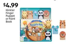 Aldi Hinkler Finger Puppet or Paint Book offer